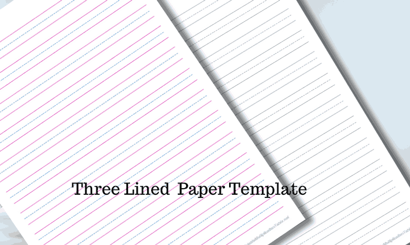 Three lined paper template